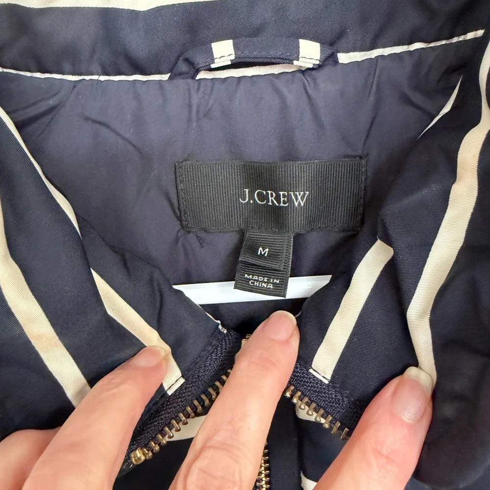 J. Crew Navy and White Striped Womens  Vest- medium